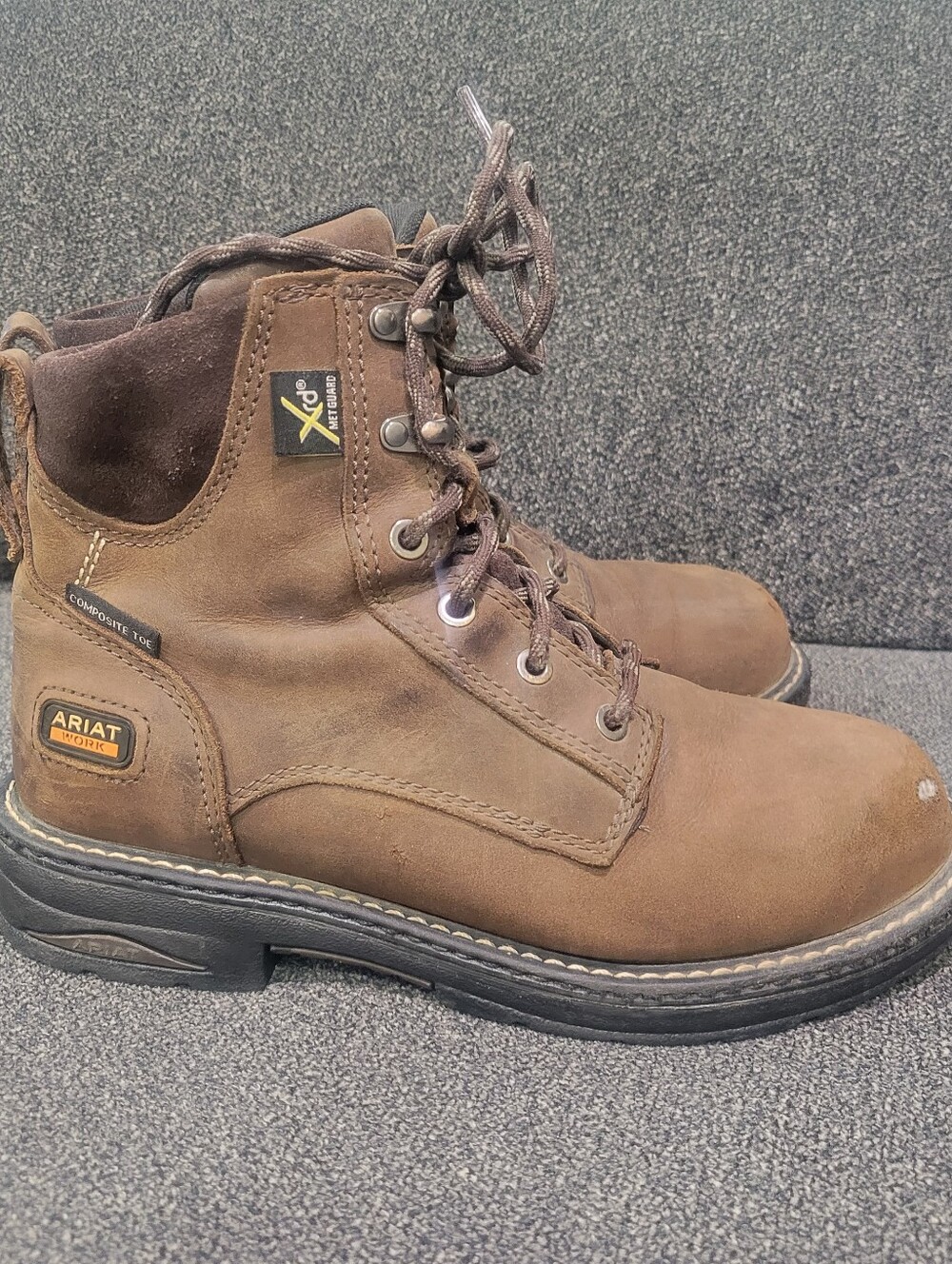 Ariat Casey 6" MetGuard Work Boots Women's Brown Leather Composite Toe - Size 8B